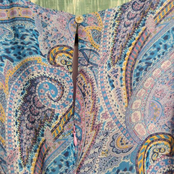 Sam Edelman Asymmetrical Paisley Ruffle Midi Dress 8 New - Picture 6 of 14